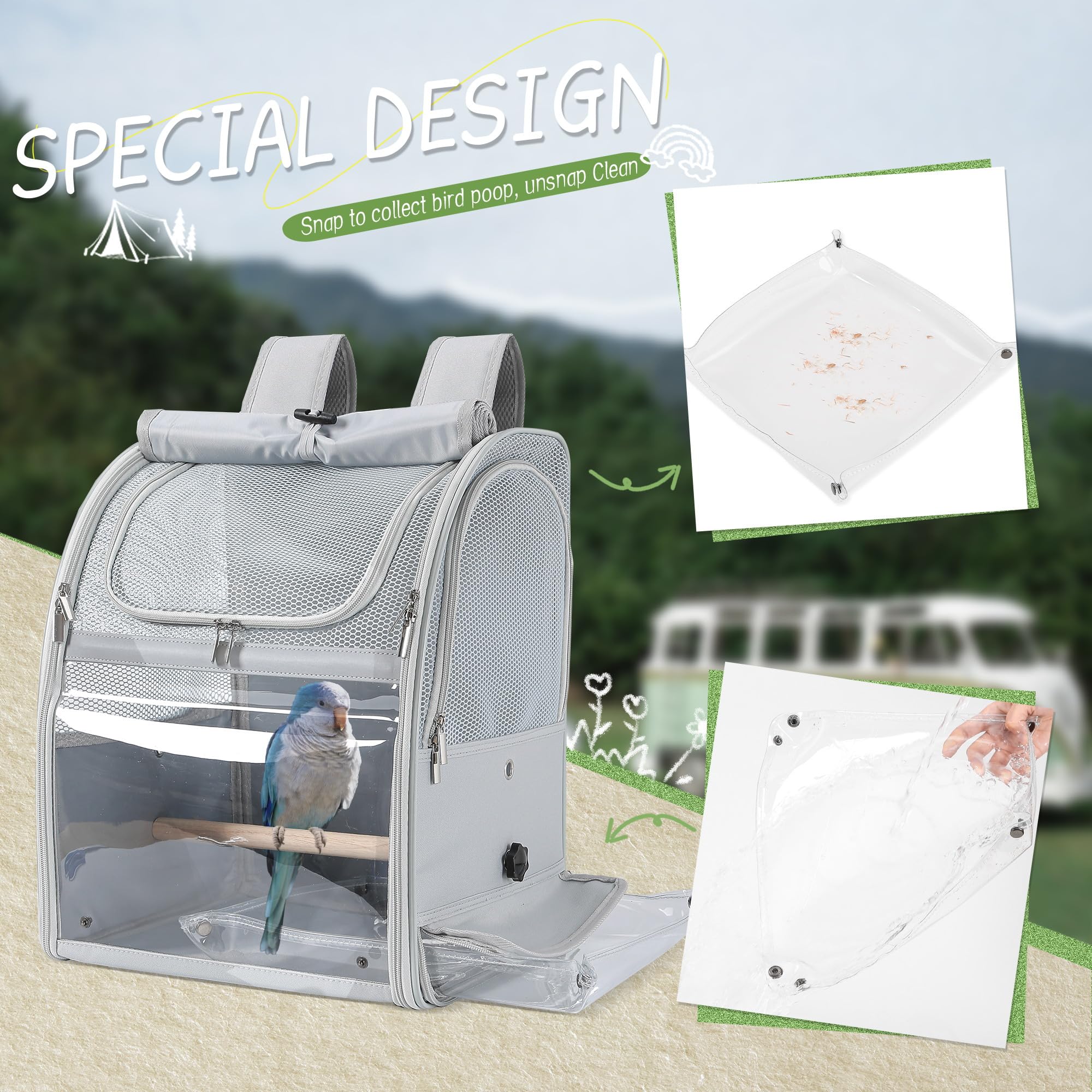 Sanmoncare Bird Backpack Carrier lightweight durable material makes carrying effortless.