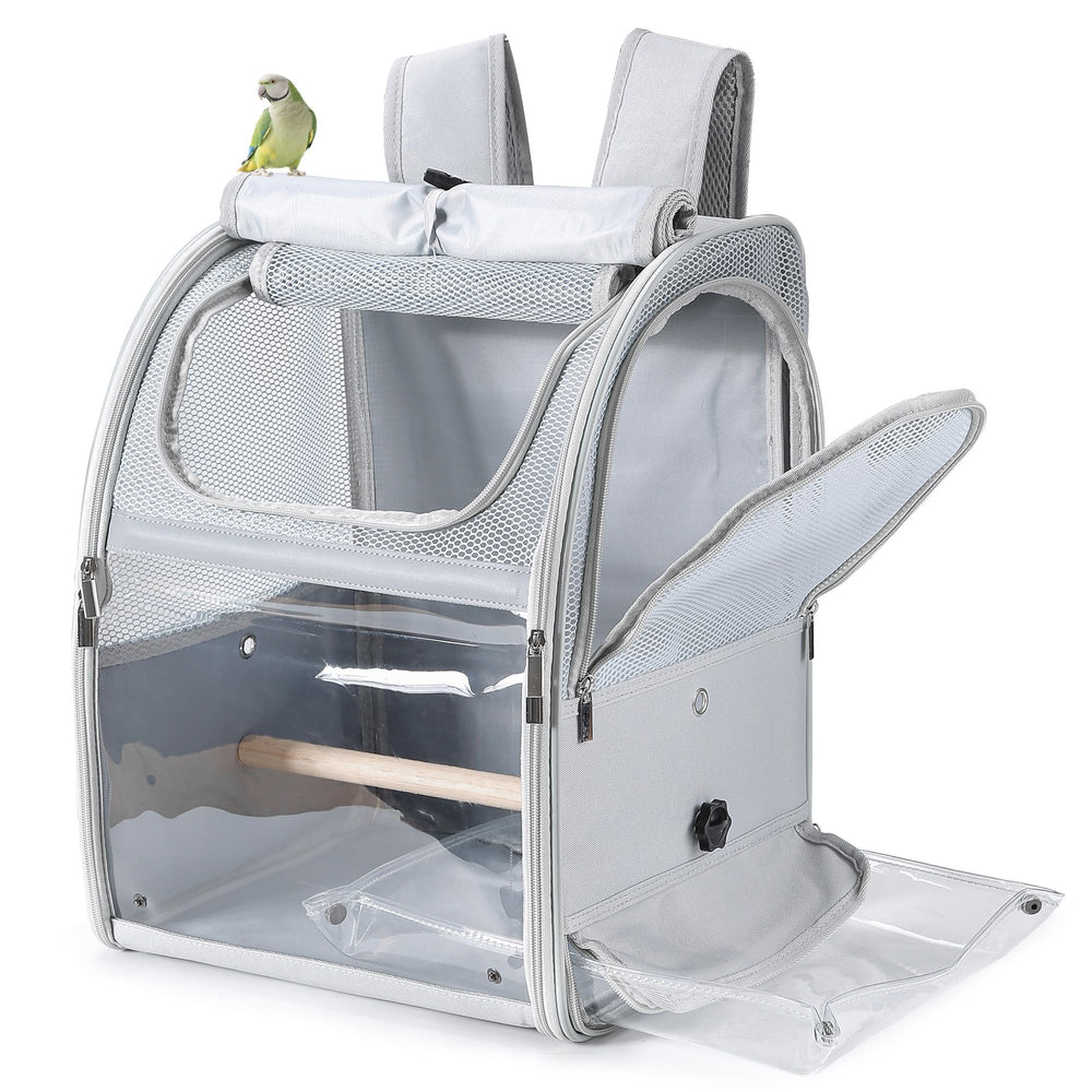 Sanmoncare Bird Backpack Carrier large window for easy status checks and natural light.