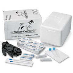 SANPROV Canine Express semen transport package for secure handling.