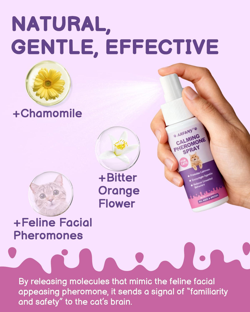 SANTKOL Cat Calming Spray on bedding creating a calmer sleep environment
