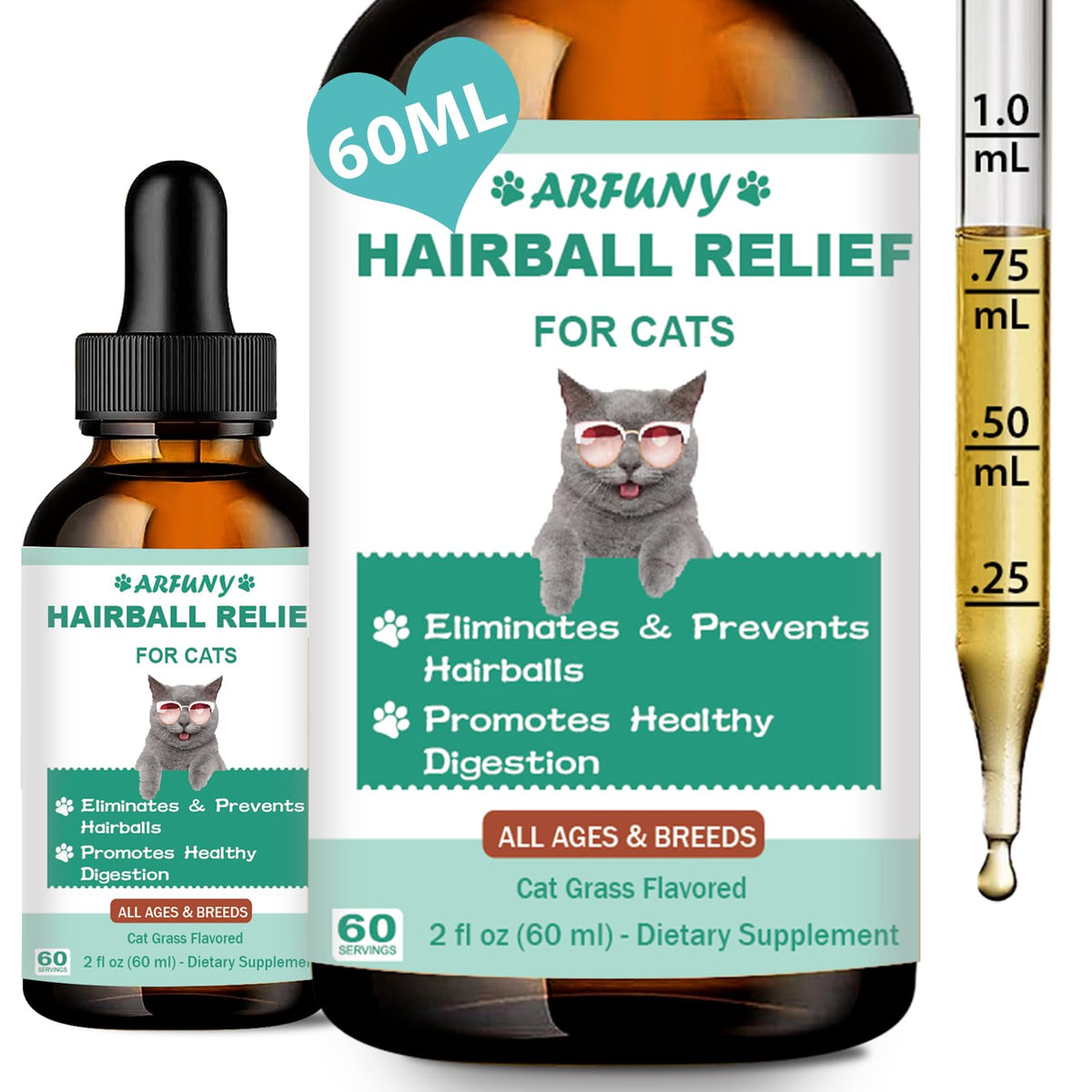SANTKOL hairball treatment liquid bottle ready for cat hairball relief