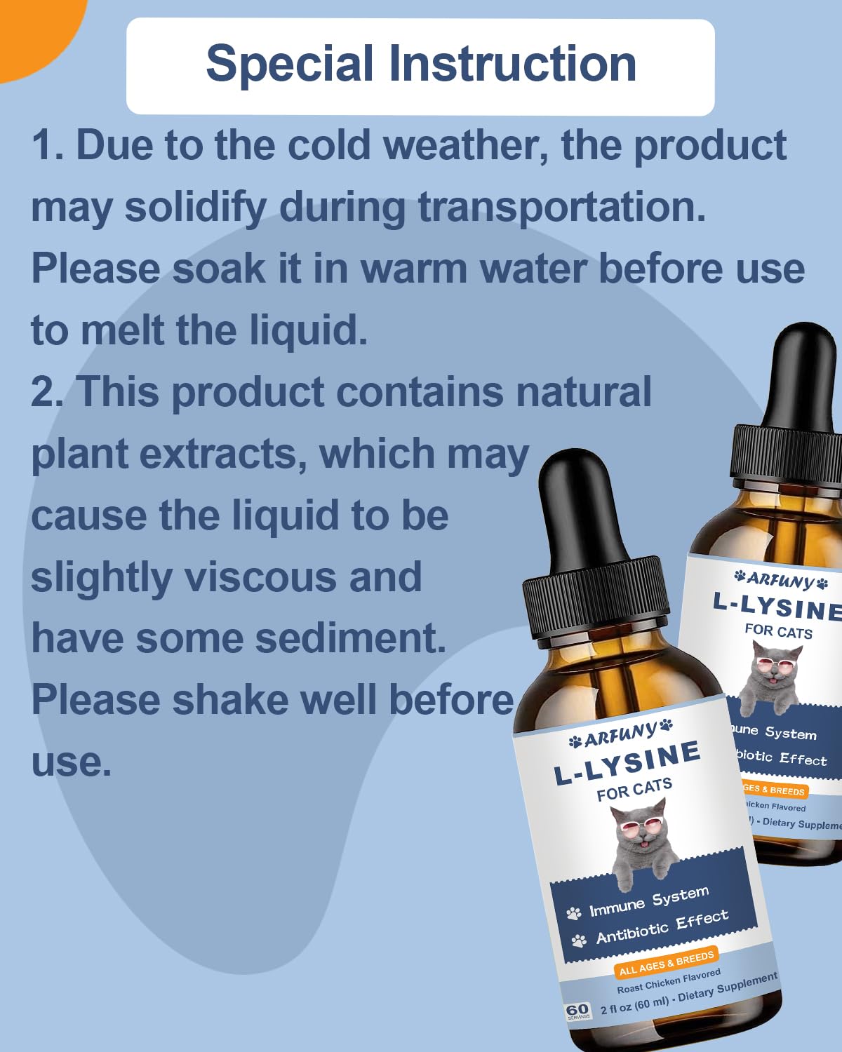 SANTKOL lysine drops pour-spoon showing easy direct use.