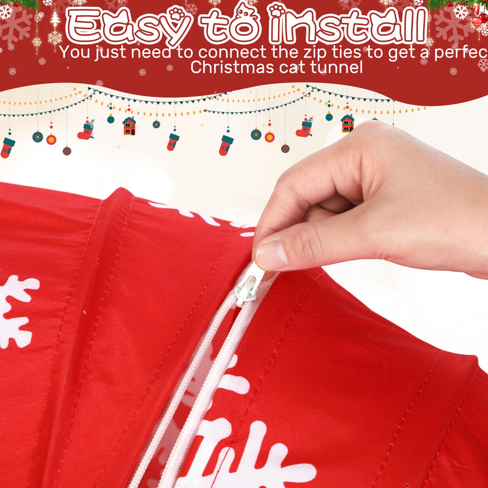 Sanwuta Christmas Cat Tunnel open for exploration and cozy play.