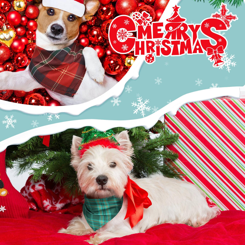 Sanwuta Christmas dog bandana plaid pattern variations for multiple outfits.