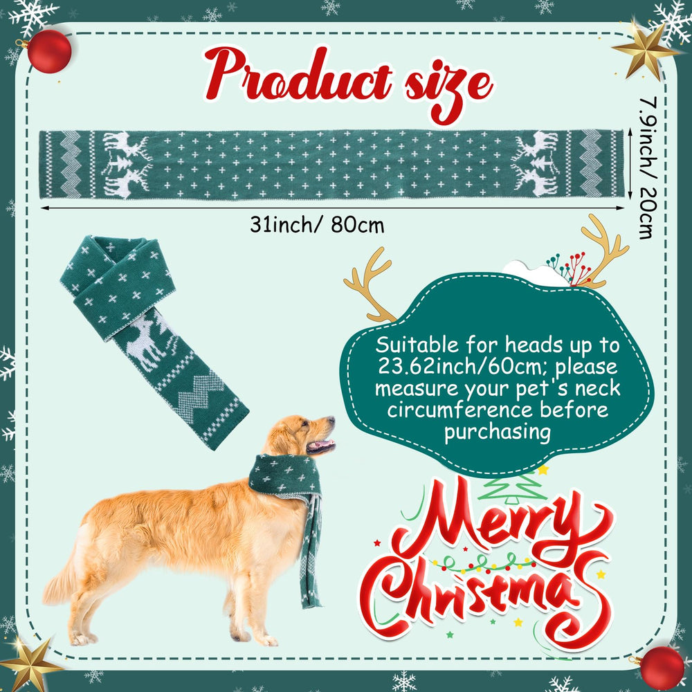 Sanwuta Christmas dog scarf color detail highlights beige green and wine red festive palette.