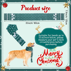 Sanwuta Christmas dog scarf color detail highlights beige green and wine red festive palette.