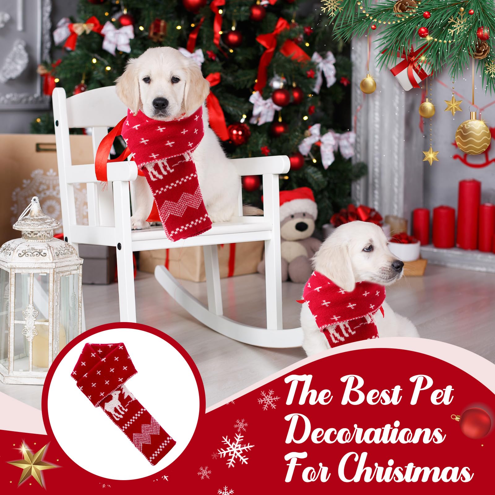 Sanwuta christmas pattern detail dog scarf festive look