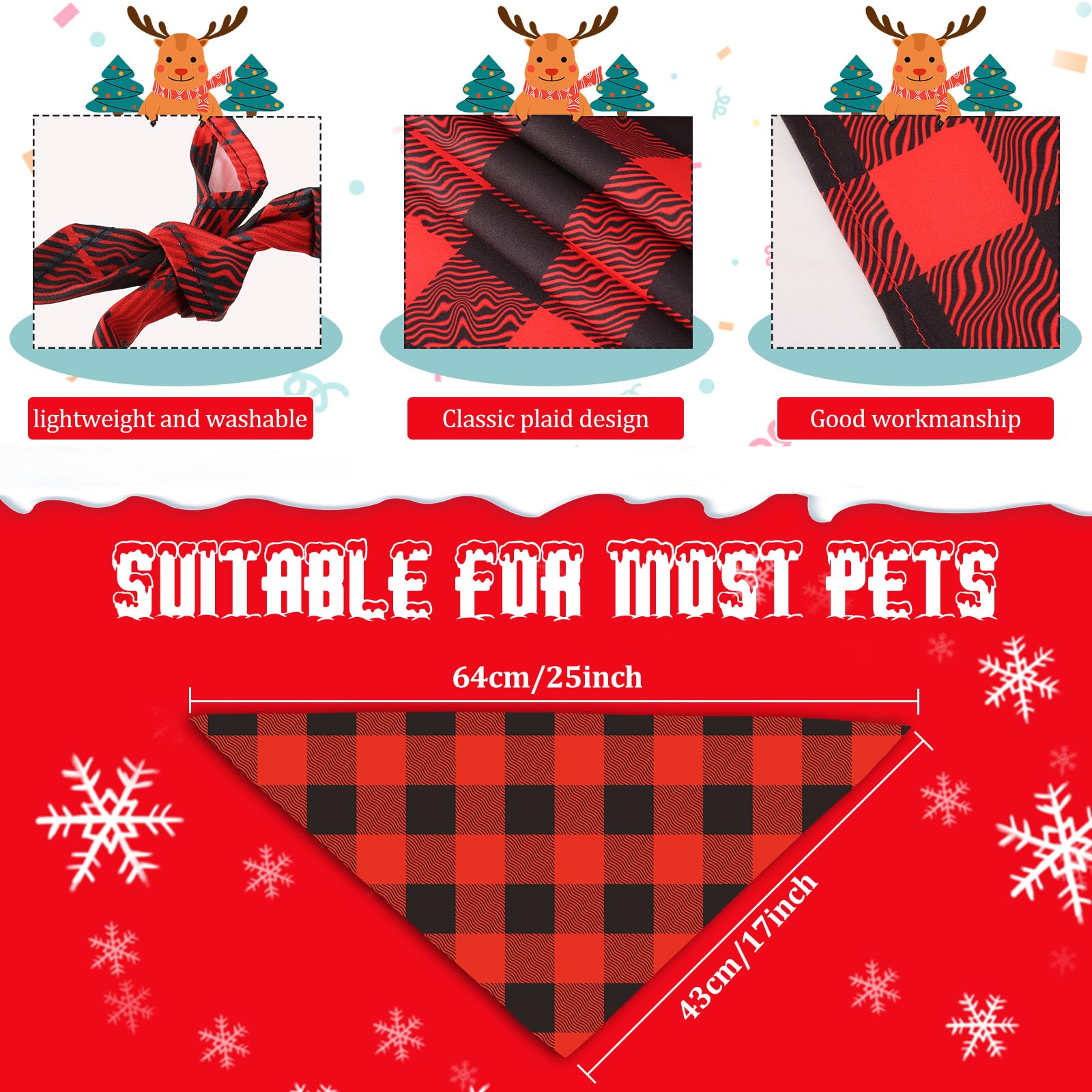 Sanwuta dog bandana worn on dog for festive Christmas outfit