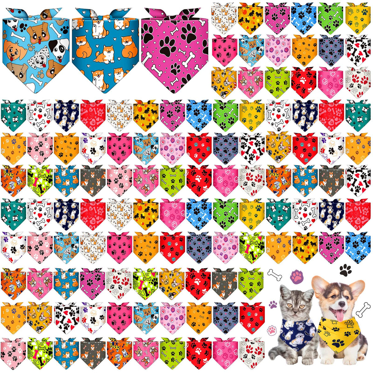 Sanwuta dog bandanas 120 pcs packaging for daily styling and photo-ready looks.