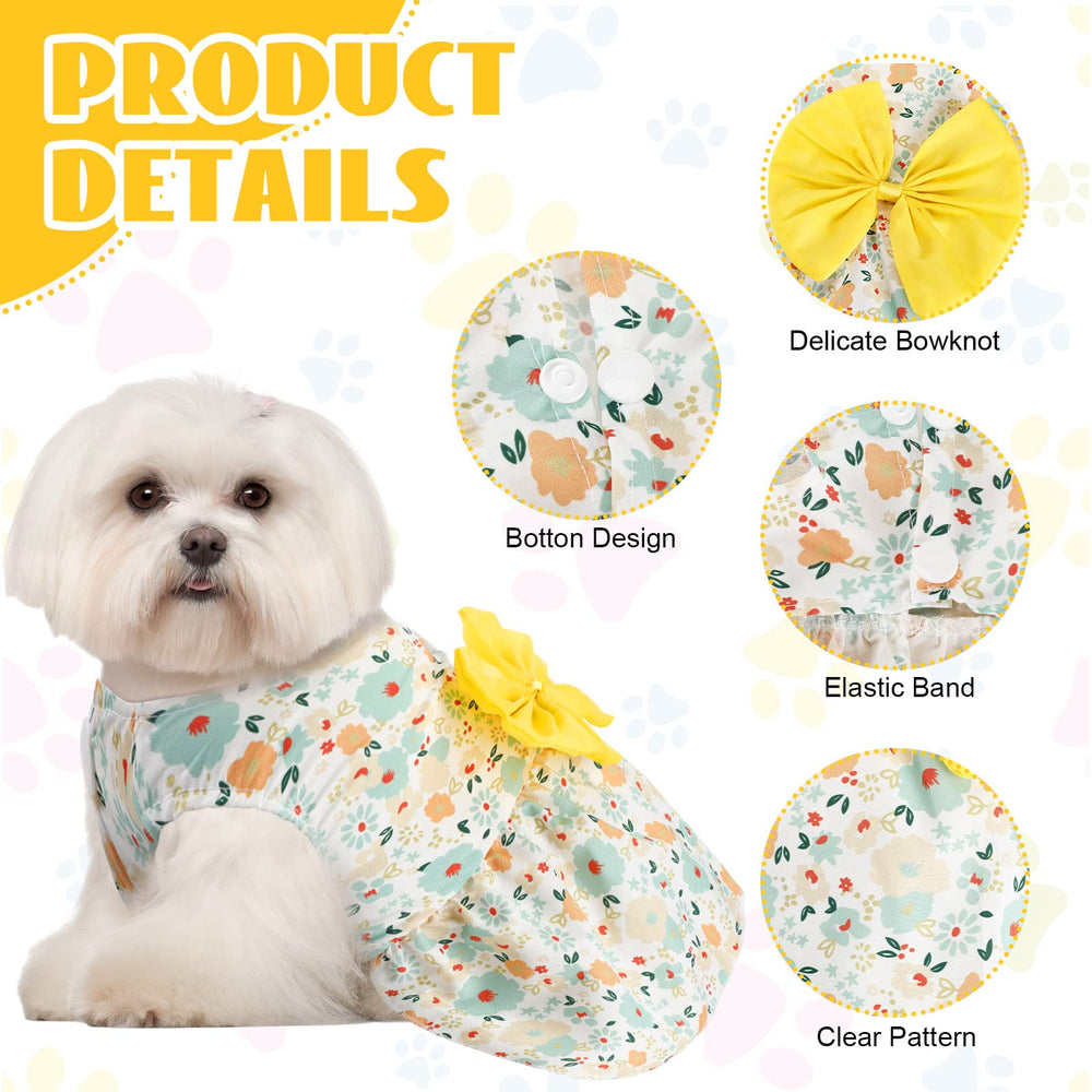 Sanwuta dog bowknot dress with fruit pattern for playful outings