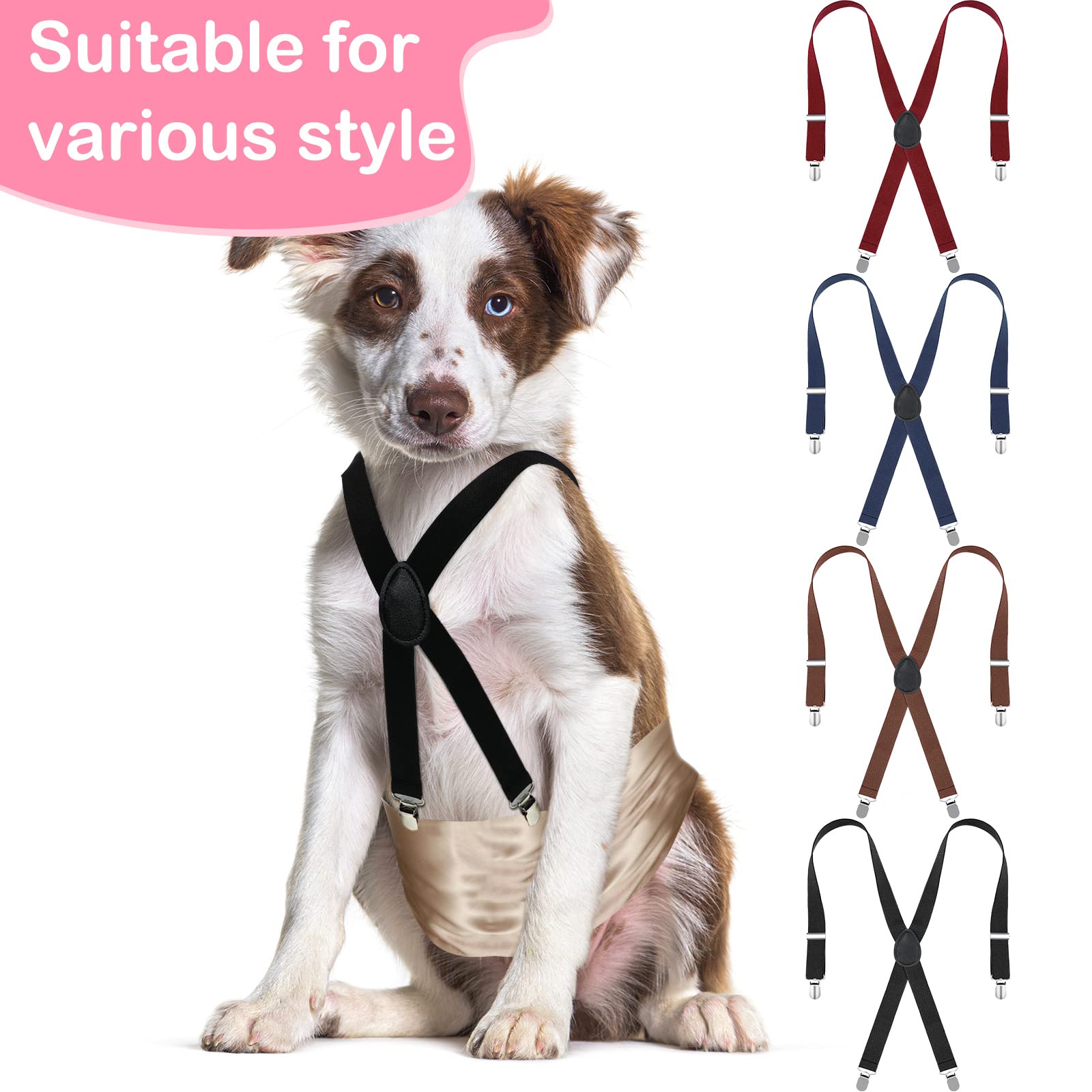 Sanwuta wine red suspenders paired with dresses for fashionable, stable diaper attachment.