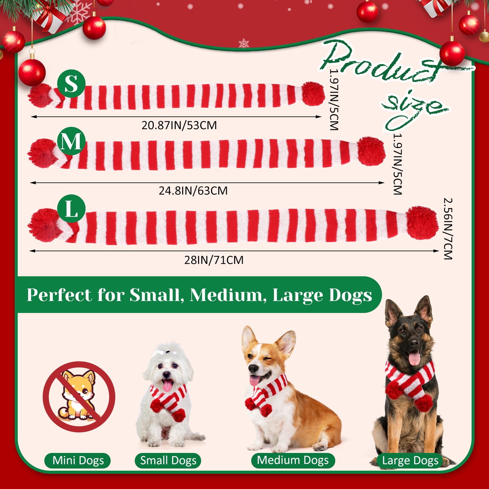 Sanwuta knitted dog scarf with pom accents adds cute detail during winter walks.
