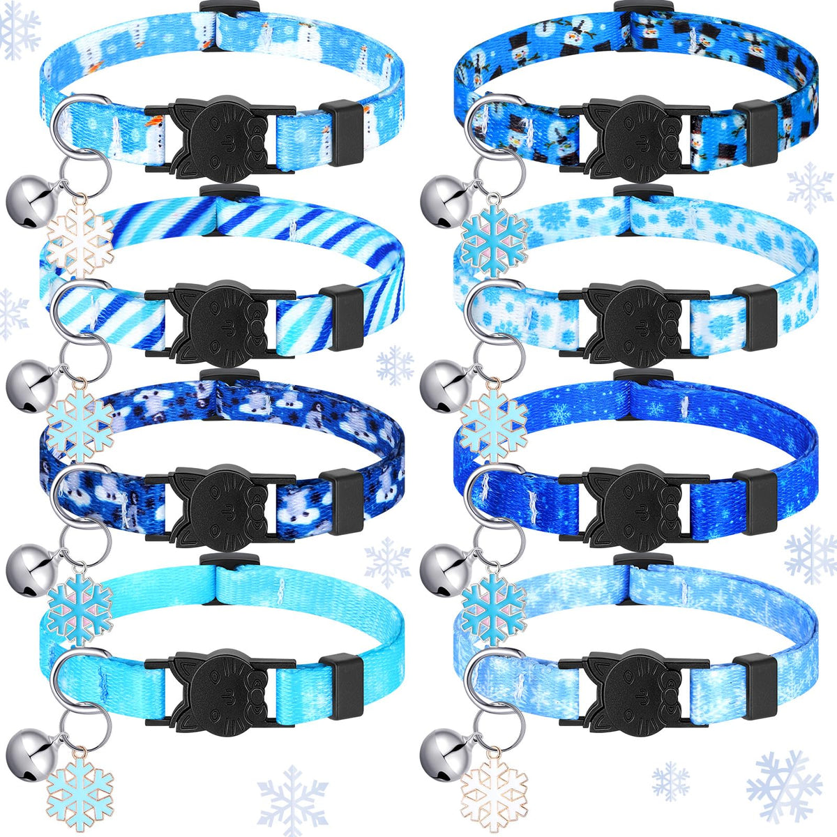 Sanwuta winter collar set with snowflake pendants for festive pet styling.