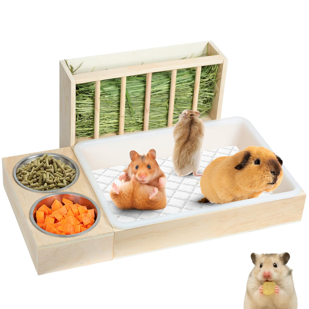SANXHAMSTER 3 in 1 Rabbit Hay Feeder assembly view for quick setup and tidy cages