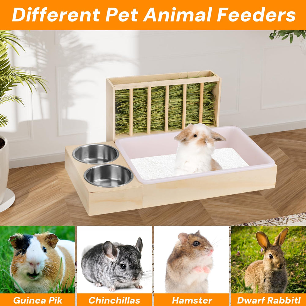 SANXHAMSTER 3 in 1 Rabbit Hay Feeder reduces mess with tidy feeding routine