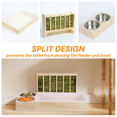 SANXHAMSTER 3 in 1 Rabbit Hay Feeder sturdy wood construction for pet safety