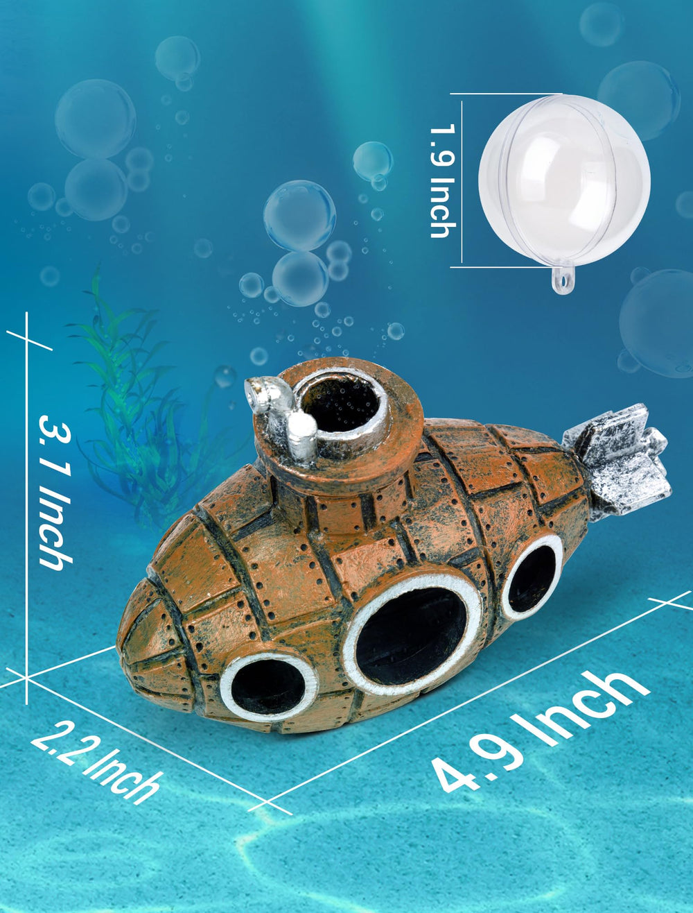 SARDVISA vintage submarine makes a thoughtful gift for fish lovers and tank enthusiasts.