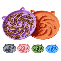 Sarnxgr slow-feeder cat bowl with flower vortex design slows eating and engages cats