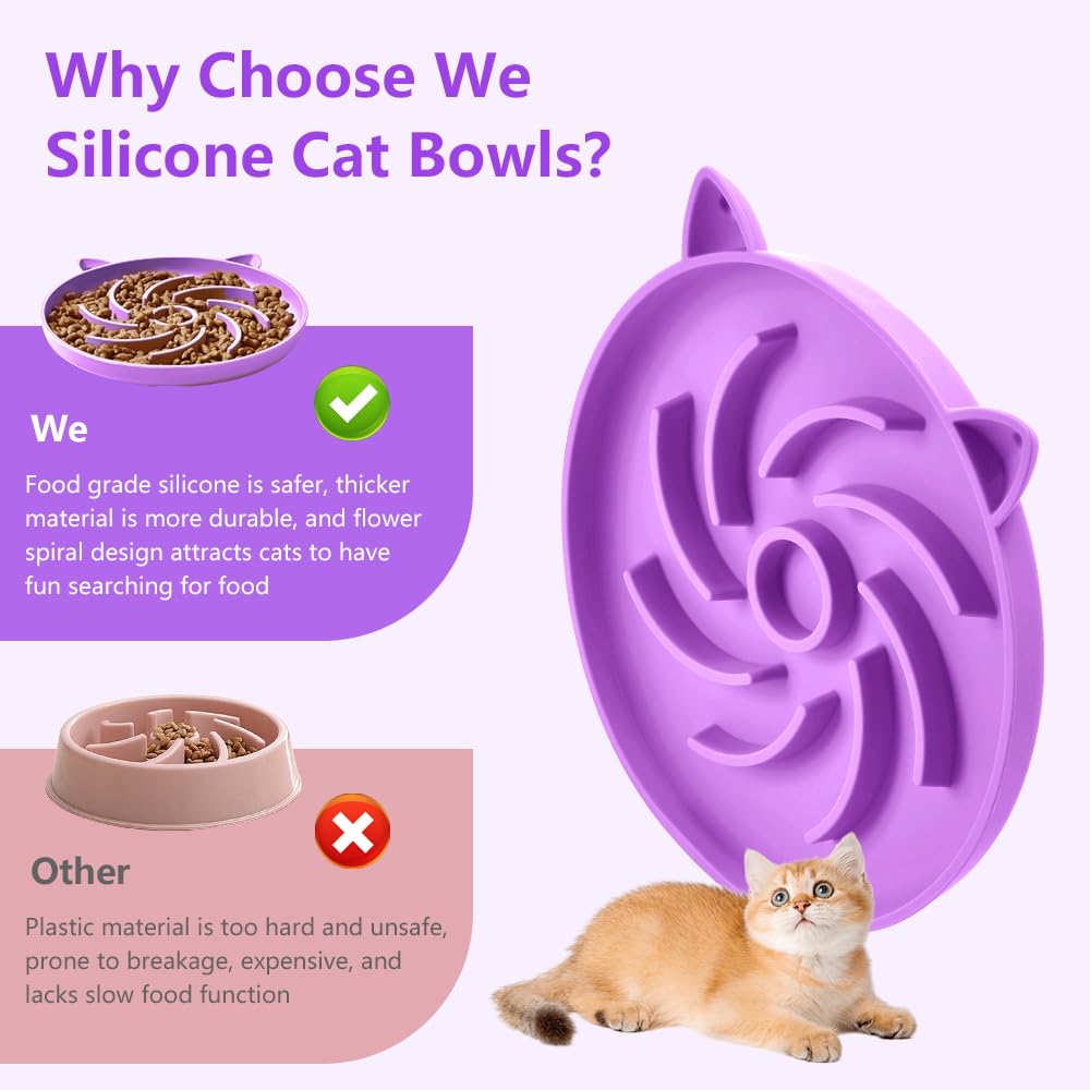 Sarnxgr silicone cat bowl in orange with easy-clean surface