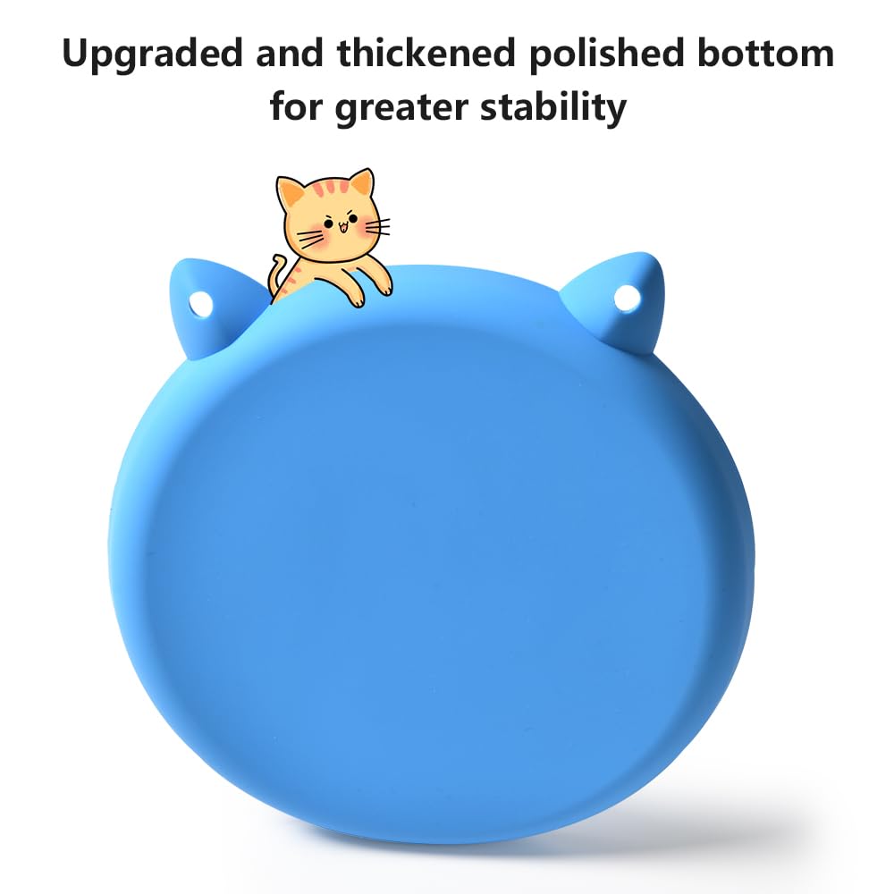 Sarnxgr silicone cat bowl ready for microwave or fridge use for meal prep.