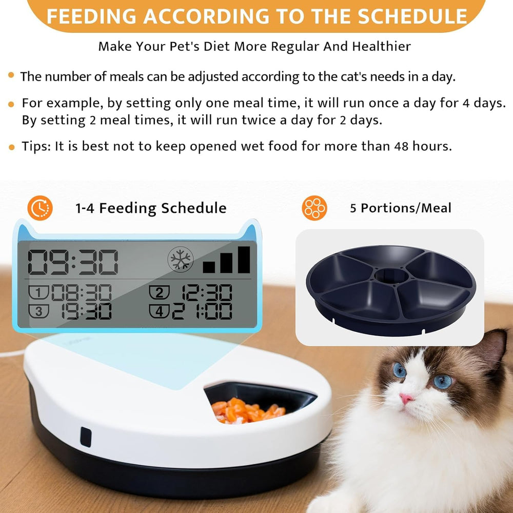 UBPET cooling system maintains fresh temperature for cat meals