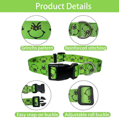 Sarybei Christmas cat collar green product shot for cat-friendly holiday style