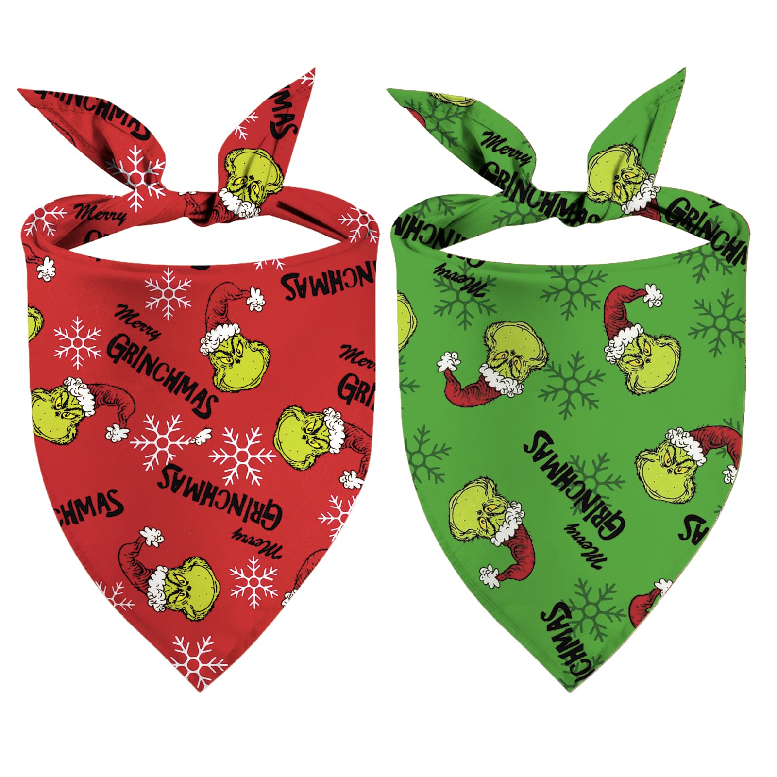 Sarybei Christmas dog bandana red green pattern for festive photo moments