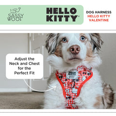 Sassy Woof Hello Kitty Red Classic XL harness breathable mesh neoprene for cooling comfort.