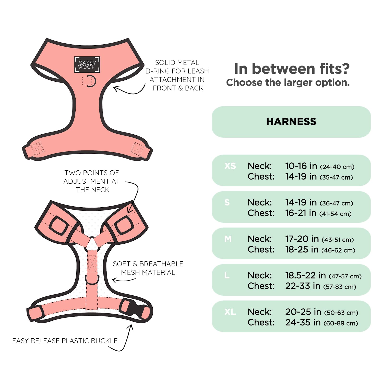 Sassy Woof Hello Kitty Red Classic XL harness patented design for durability.