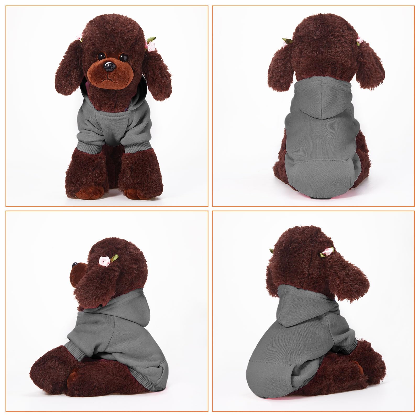 SATINIOR Chihuahua clothes hoodie in gray shows versatile everyday style