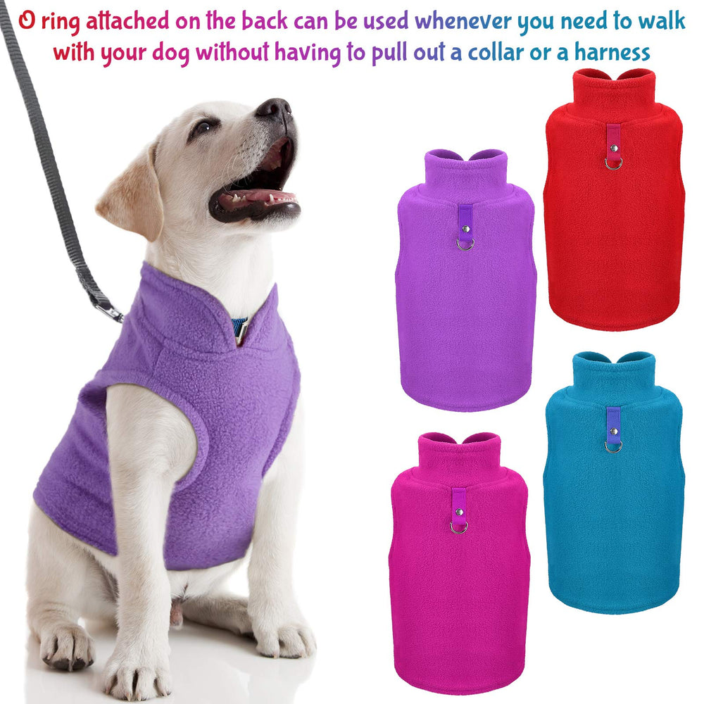 SATINIOR dog coat with D-ring leash attachment