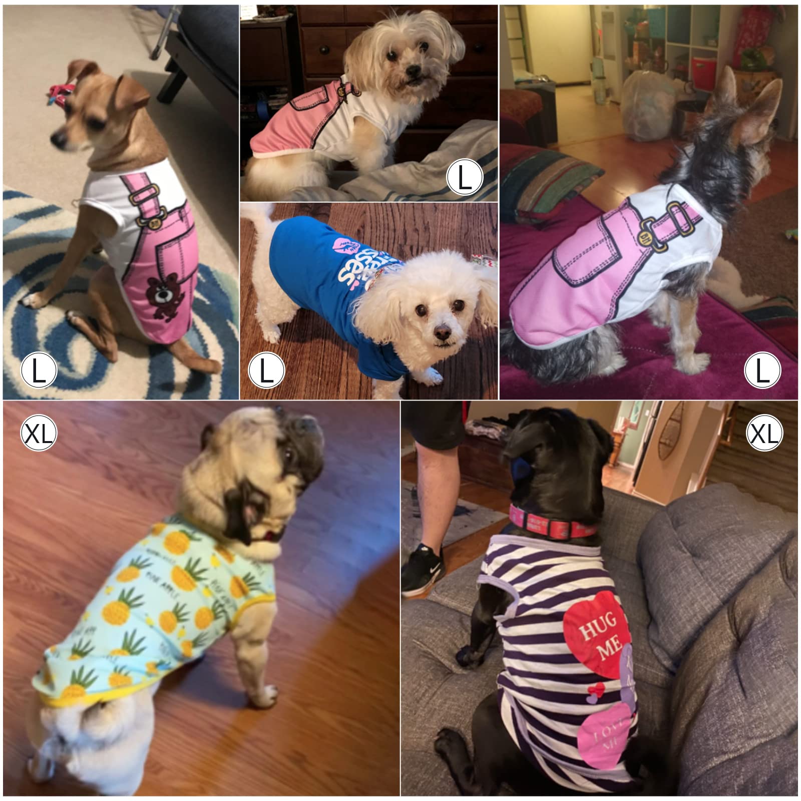 SATINIOR dog shirt cartoon pattern 5 durable stitching for everyday wear.