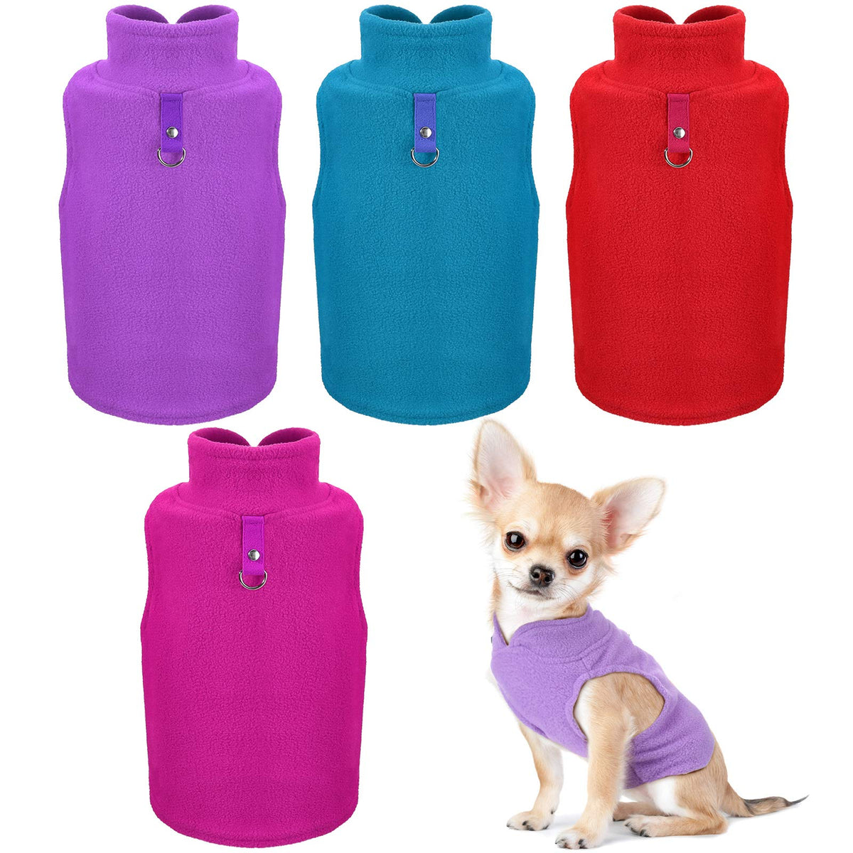 SATINIOR dog sweater in purple provides warm comfort for small dogs during chilly walks.