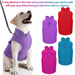 SATINIOR rose-soft fleece dog sweater adds gentle warmth and calm wearability.