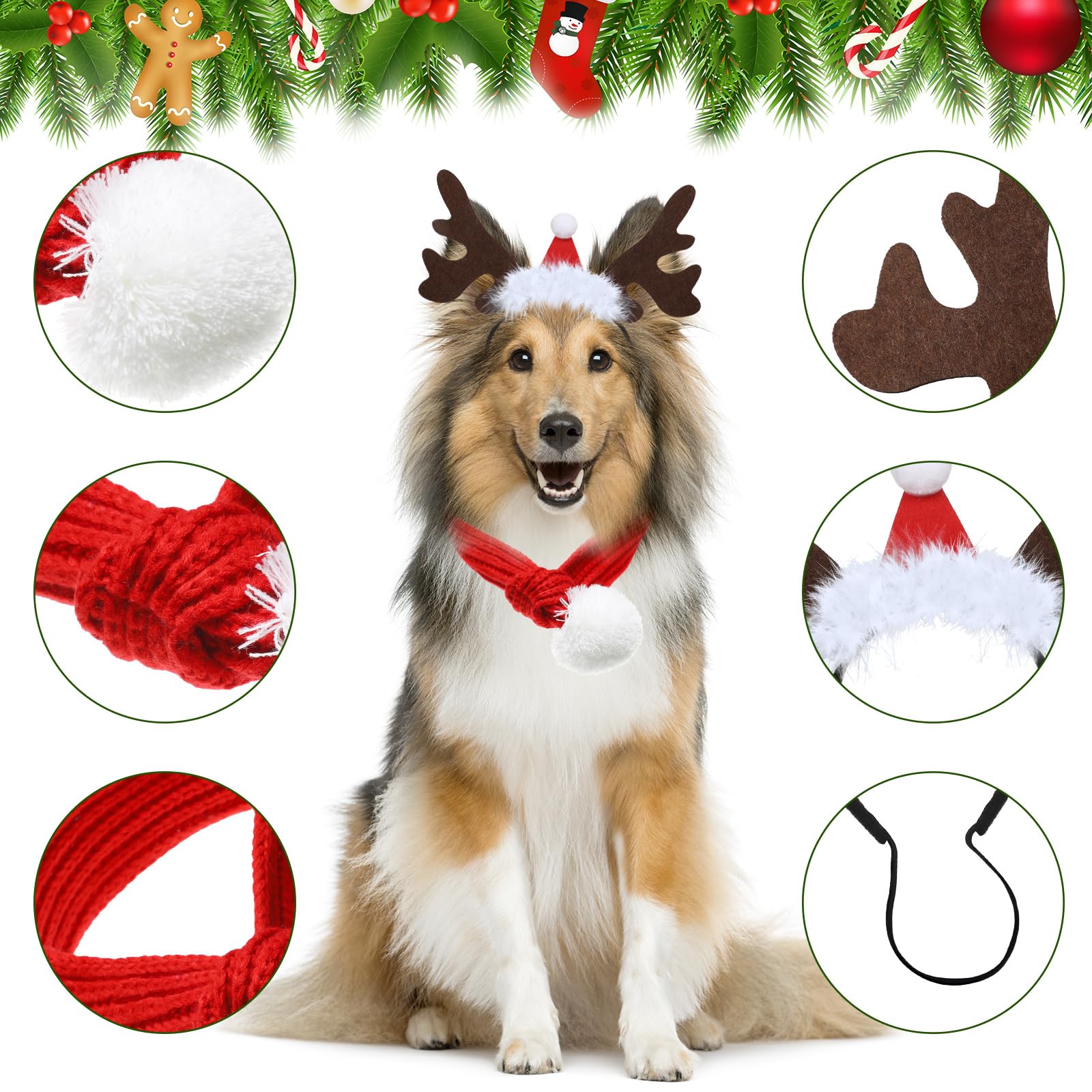 SATINIOR dogs and cats wearing costume set for adorable holiday photos
