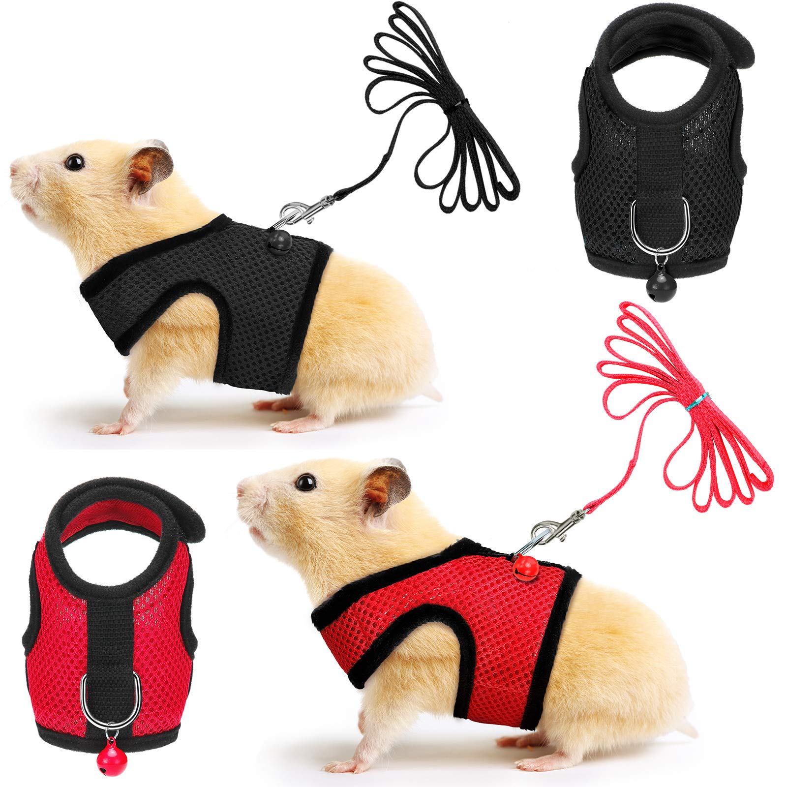 SATINIOR guinea pig harness back view showing secure, comfortable fit for outdoor walks.