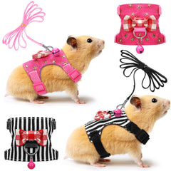 SATINIOR small-pet harness-bowknot-bell-vest lets you safely walk your pet outdoors.