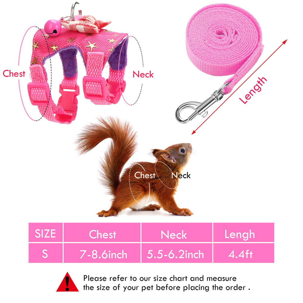 SATINIOR harness-bowknot-bell-vest provides adjustable comfort for guinea pigs during strolls.