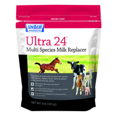 Sav-A-Caf Ultra 24 milk replacer bag seal shows resealable packaging for long-term freshness.