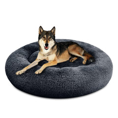 SAVFOX Plush Calming Donut Bed front view shows cozy, secure nook.