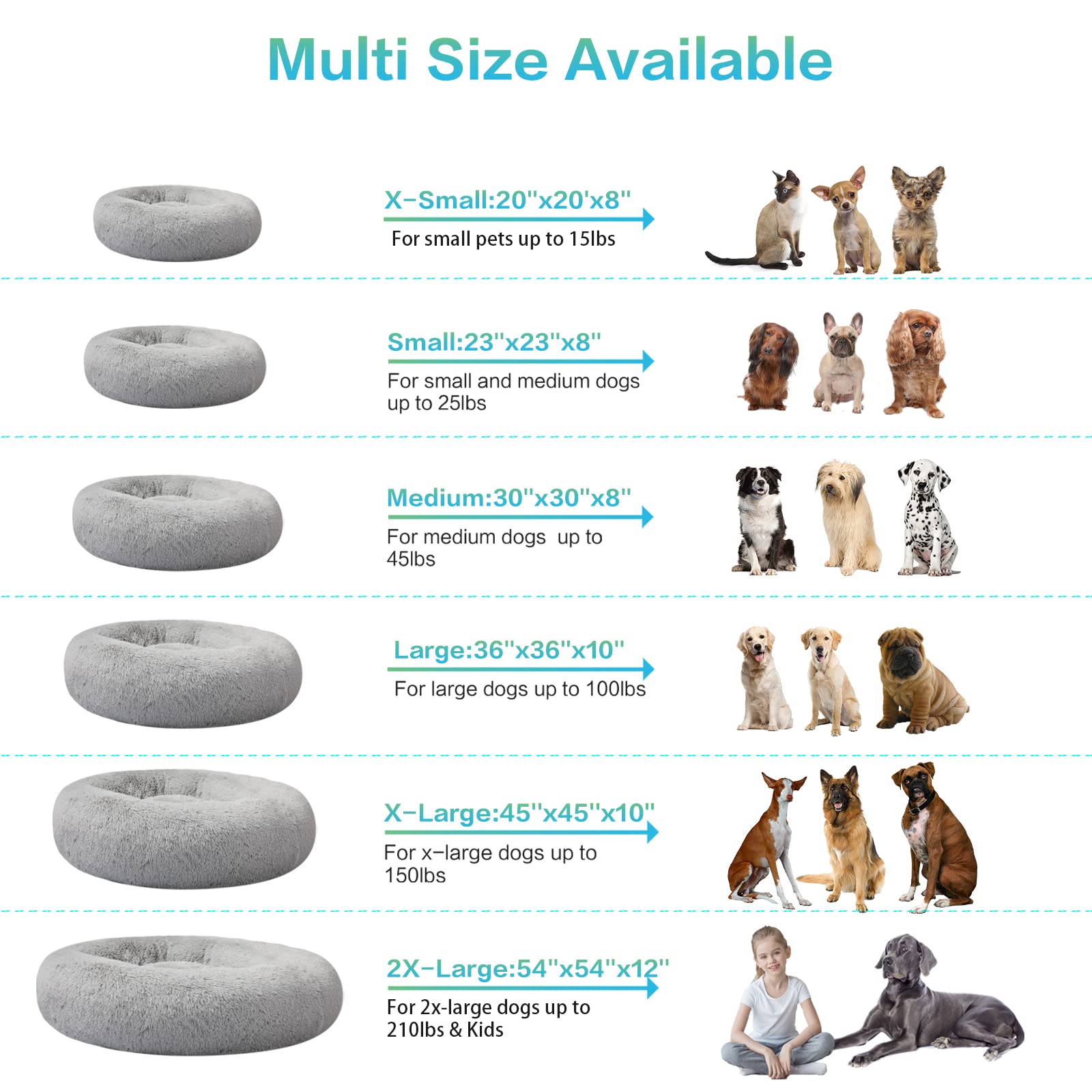 SAVFOX Donut Bed non-slip base keeps bed secure on floors.