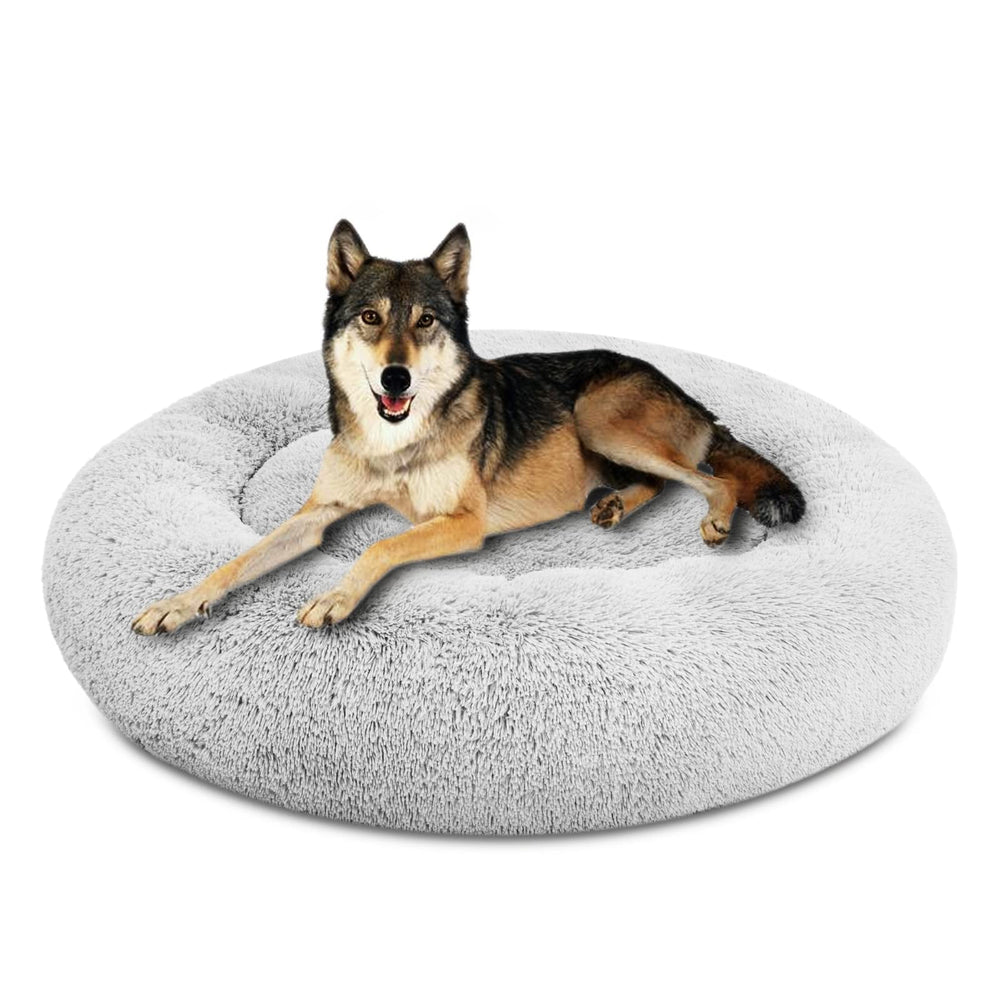 SAVFOX Plush Calming Donut Bed outer faux fur offers cozy warmth and security.