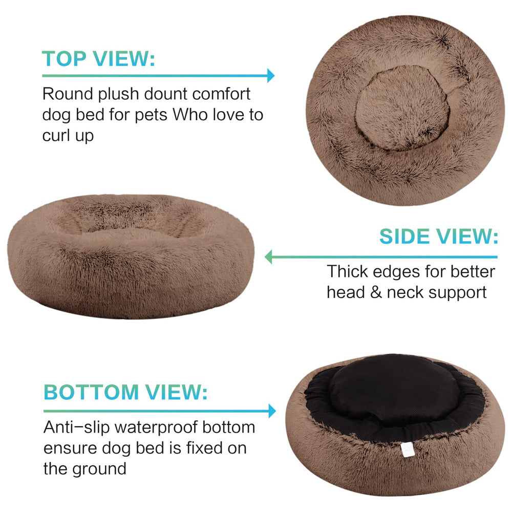 Savfox donut bed raised rim supports head and neck for secure rest.
