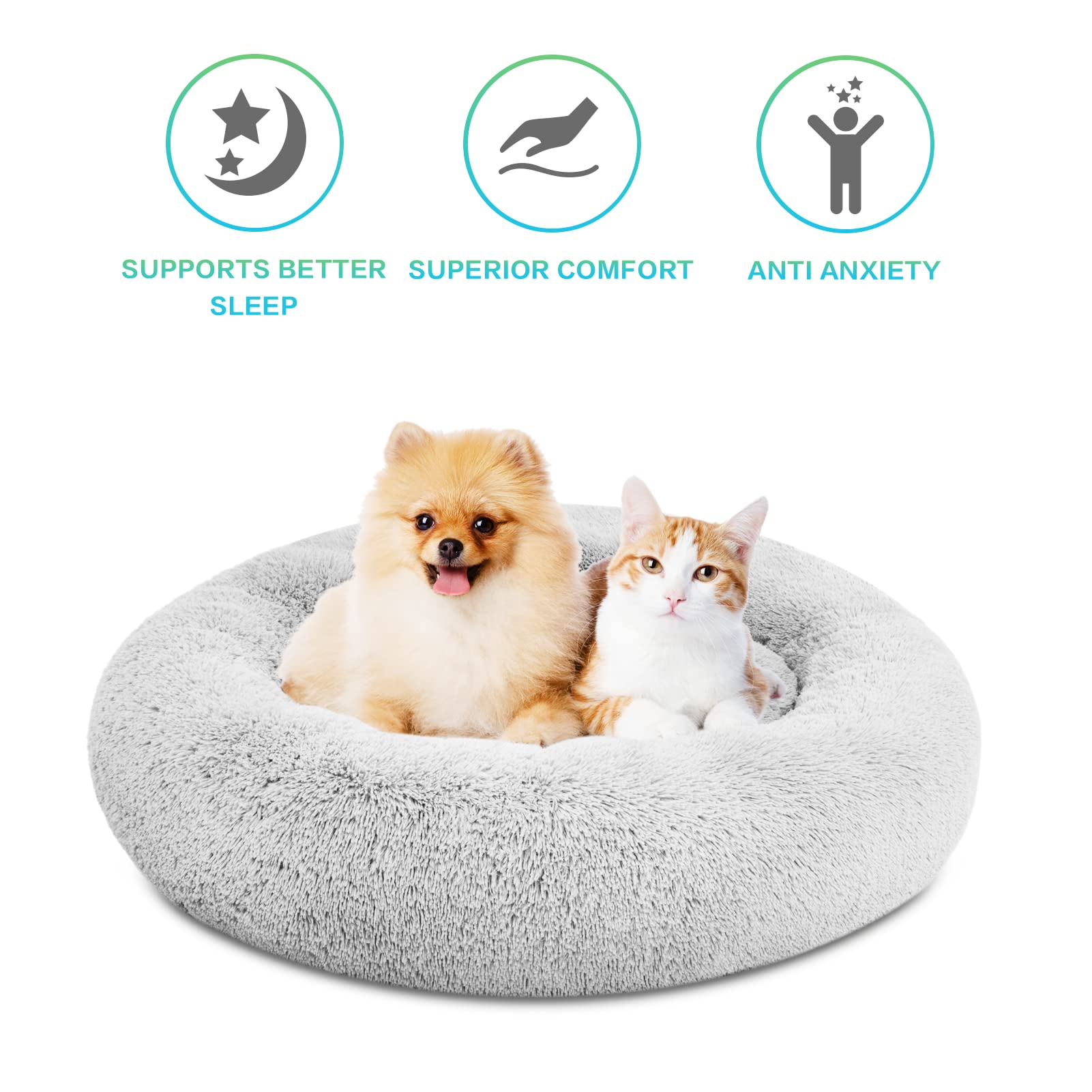 SAVFOX Donut Bed side rim highlights elevated head support for comfort.