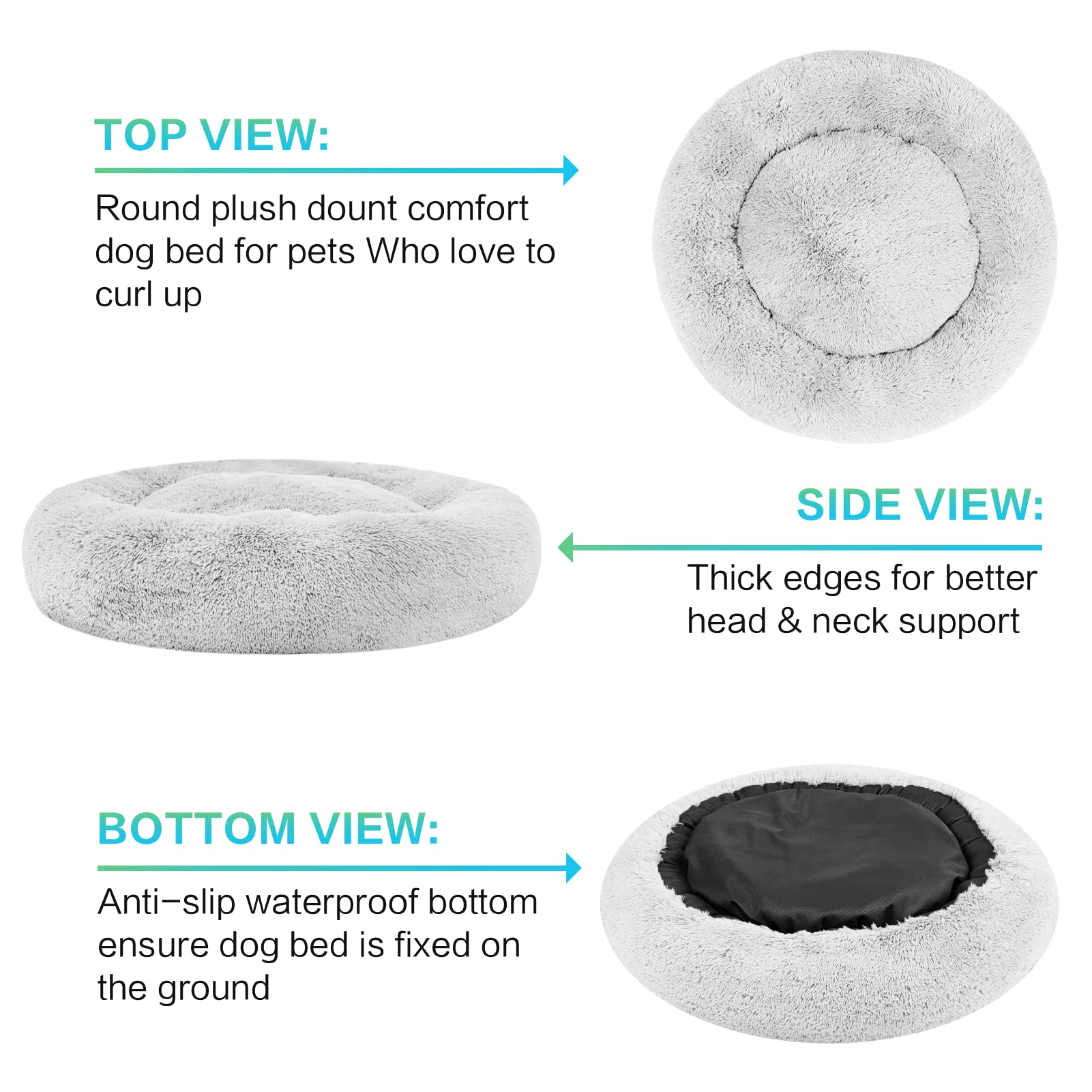 SAVFOX Plush Donut Bed washable cover demonstrates easy-care convenience.