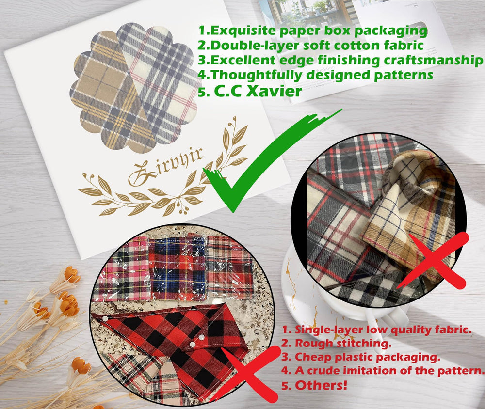 Savier plaid pattern bandana adds timeless style for photos and events