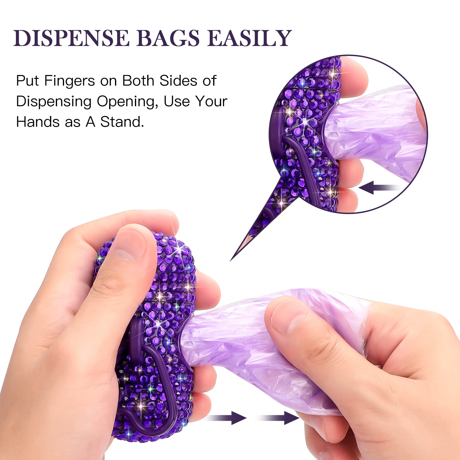 SAVORI poop bag dispenser with carabiner clip attached to leash for secure access.
