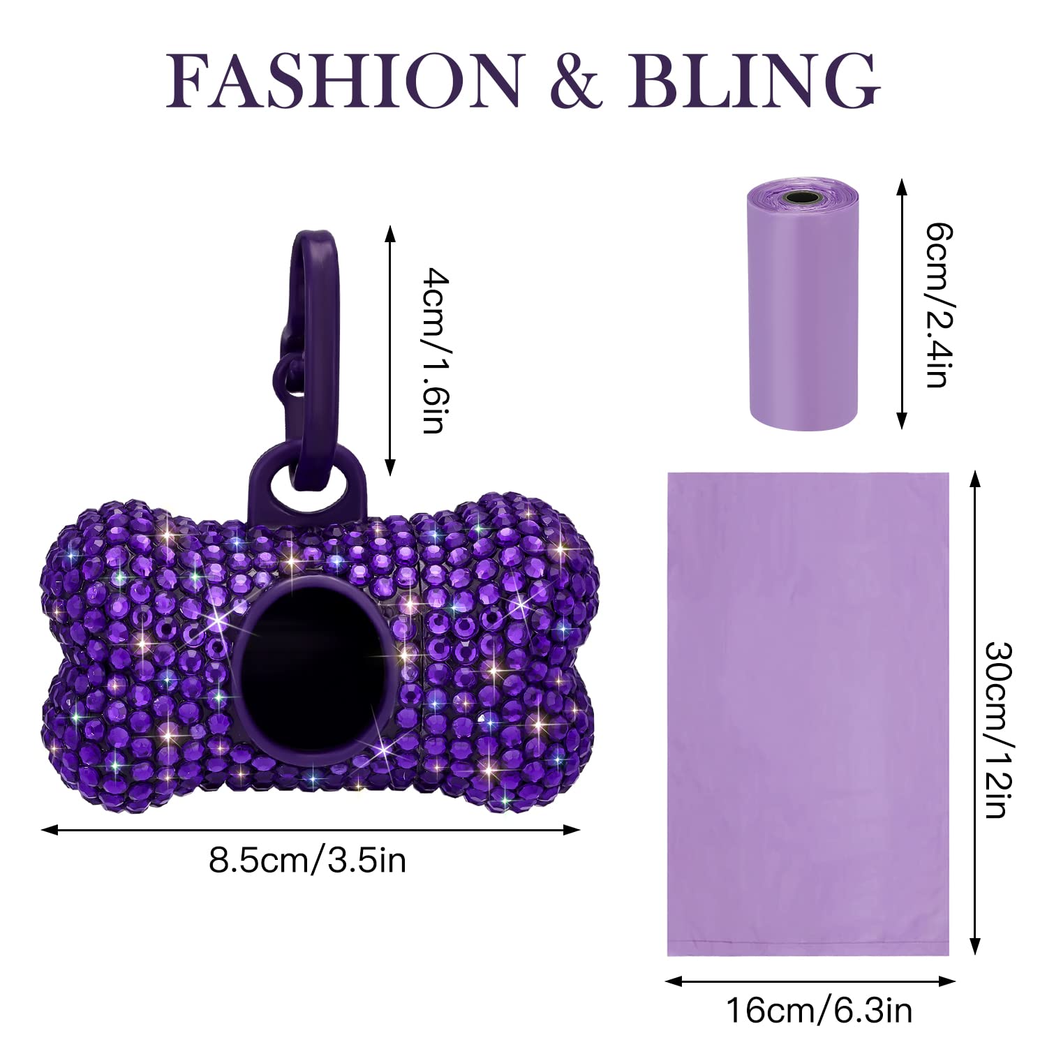 SAVORI purple bling design adds personality to a practical pet accessory.