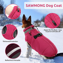 SAWMONG dog coat back zipper design for easy on-off in seconds