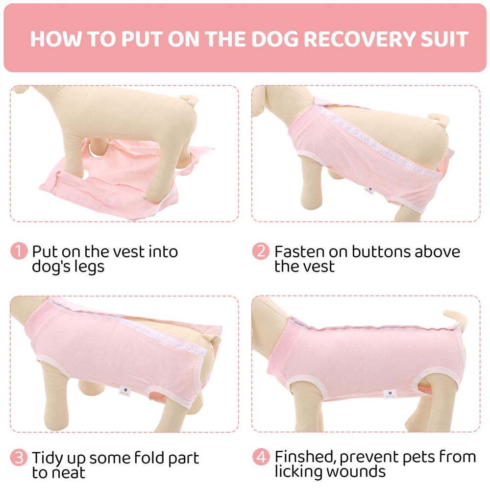 SAWMONG dog recovery suit abdominal round design aids defecation comfort